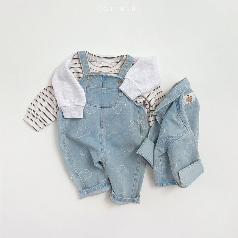 Oott Bebe - Korean Children Fashion - #littlefashionista - Bear Denim Overalls - 9