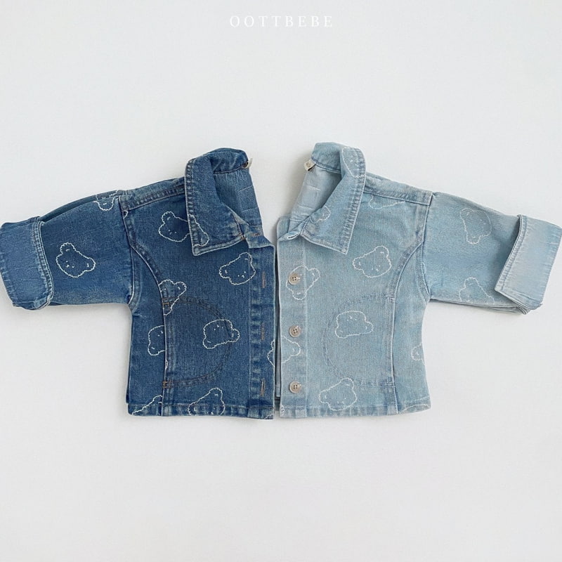 Oott Bebe - Korean Children Fashion - #littlefashionista - Bear Denim Jacket - 7