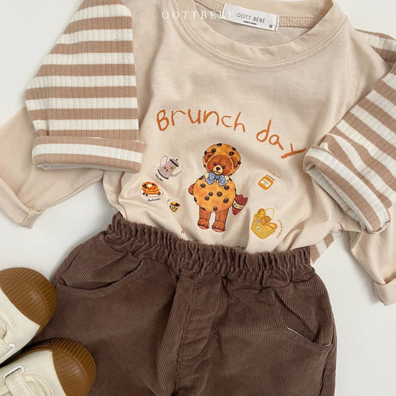 Oott Bebe - Korean Children Fashion - #littlefashionista - Brunch Bear Tee - 7