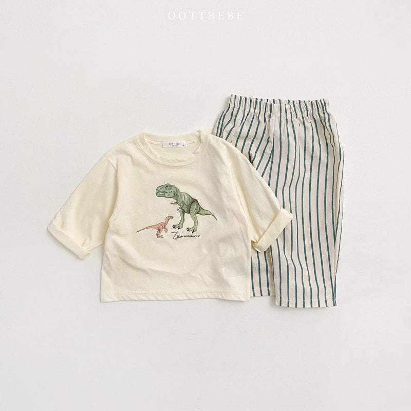 Oott Bebe - Korean Children Fashion - #minifashionista - Dino Top Bottom Set