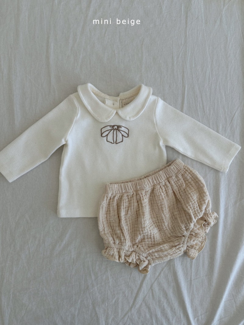 The Beige - Korean Baby Fashion - #babyboutique - Ribbon Rib Collar Tee - 10