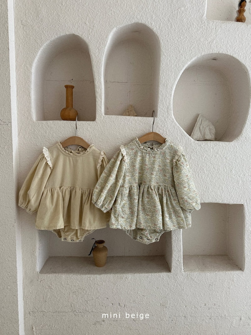 The Beige - Korean Baby Fashion - #babyboutique - Shirring Skirt Bodysuit - 11