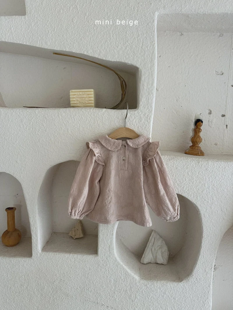 The Beige - Korean Baby Fashion - #babyboutique - Collar Pintuck Blouse - 4