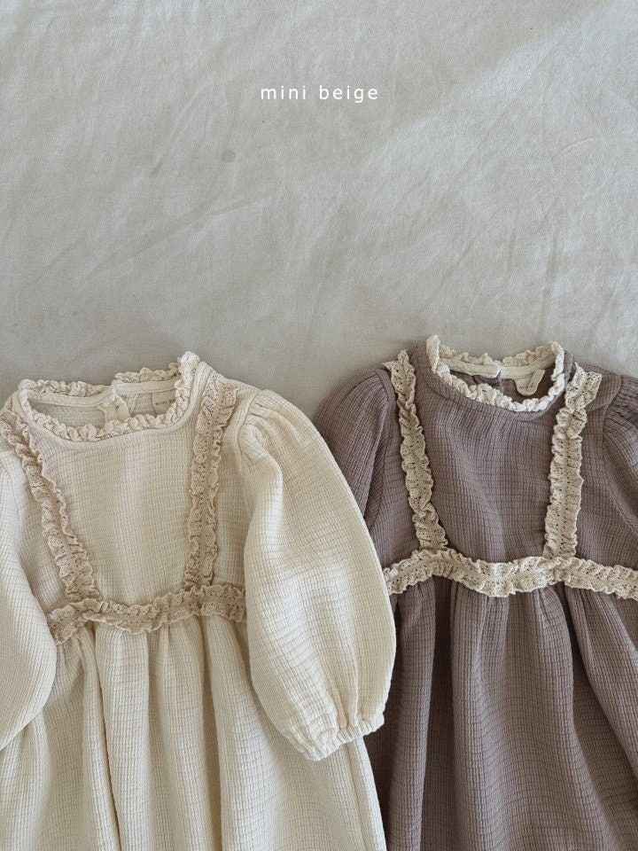 The Beige - Korean Baby Fashion - #babyboutiqueclothing - Fall Lace Long Bodysuit - 11