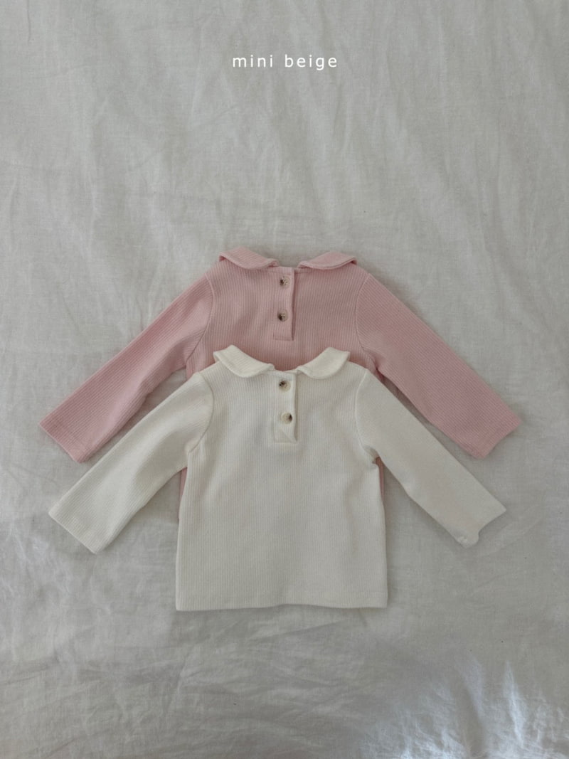 The Beige - Korean Baby Fashion - #babyclothing - Ribbon Rib Collar Tee - 12