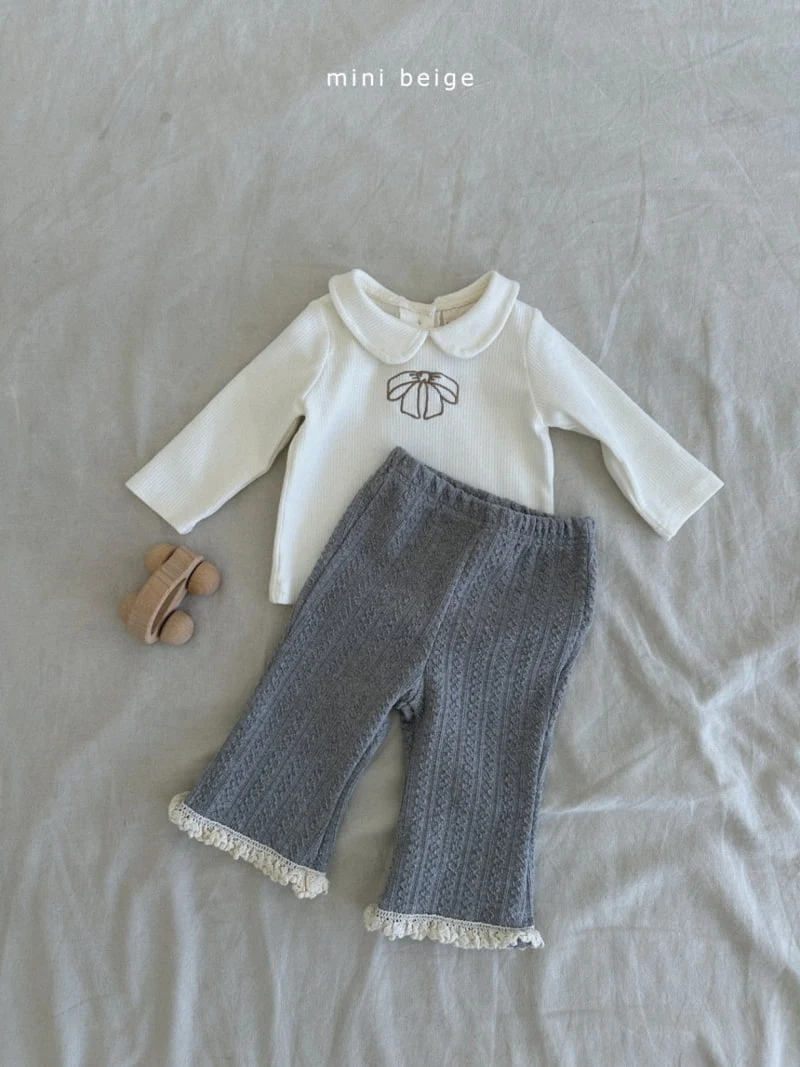 The Beige - Korean Baby Fashion - #babyclothing - Lace Bootscut Leggings - 10