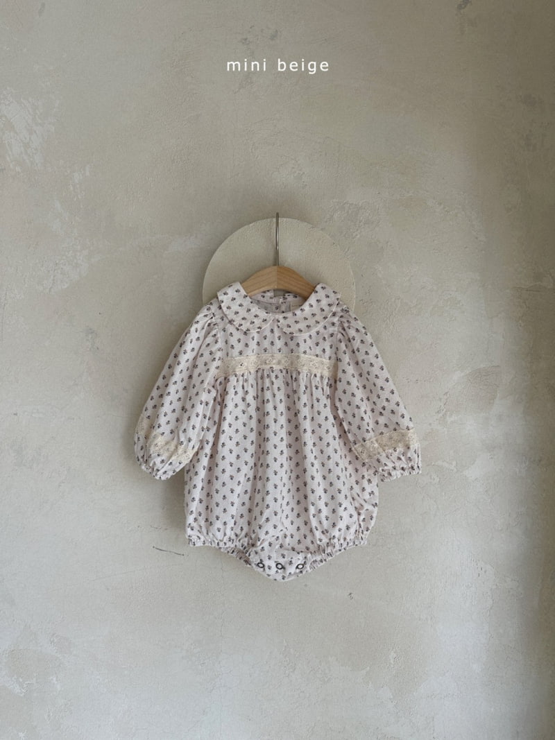 The Beige - Korean Baby Fashion - #babyfashion - Lace Flower Bodysuit