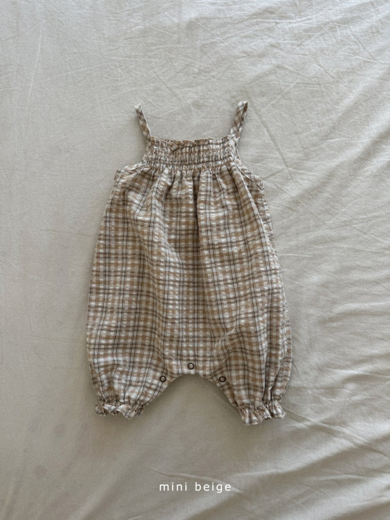 The Beige - Korean Baby Fashion - #babyfever - Smocked Check Bodysuit - 3