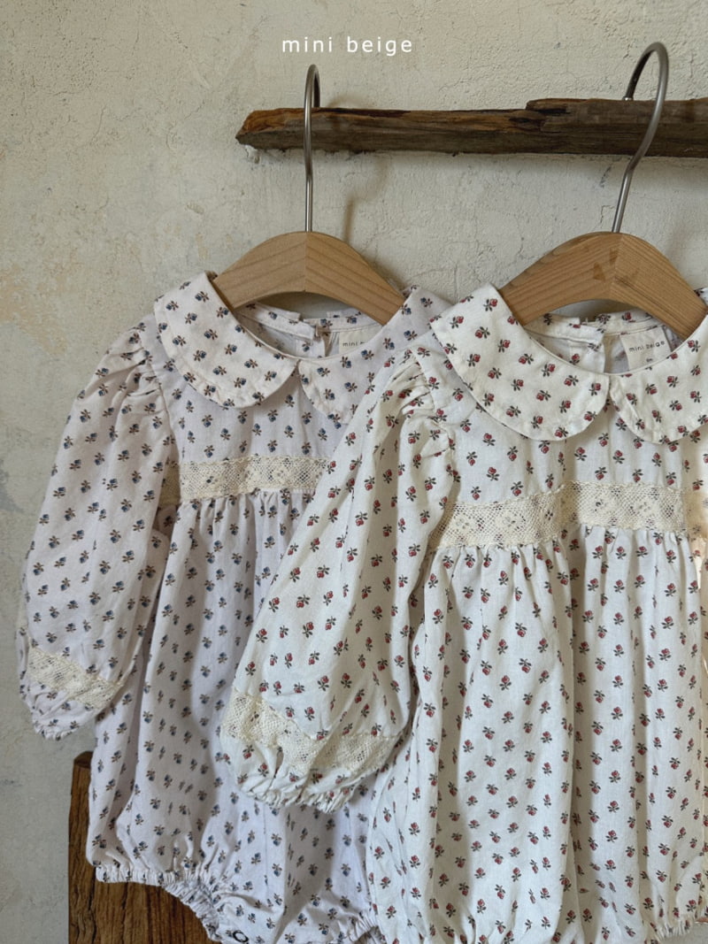 The Beige - Korean Baby Fashion - #babyfever - Lace Flower Bodysuit - 2