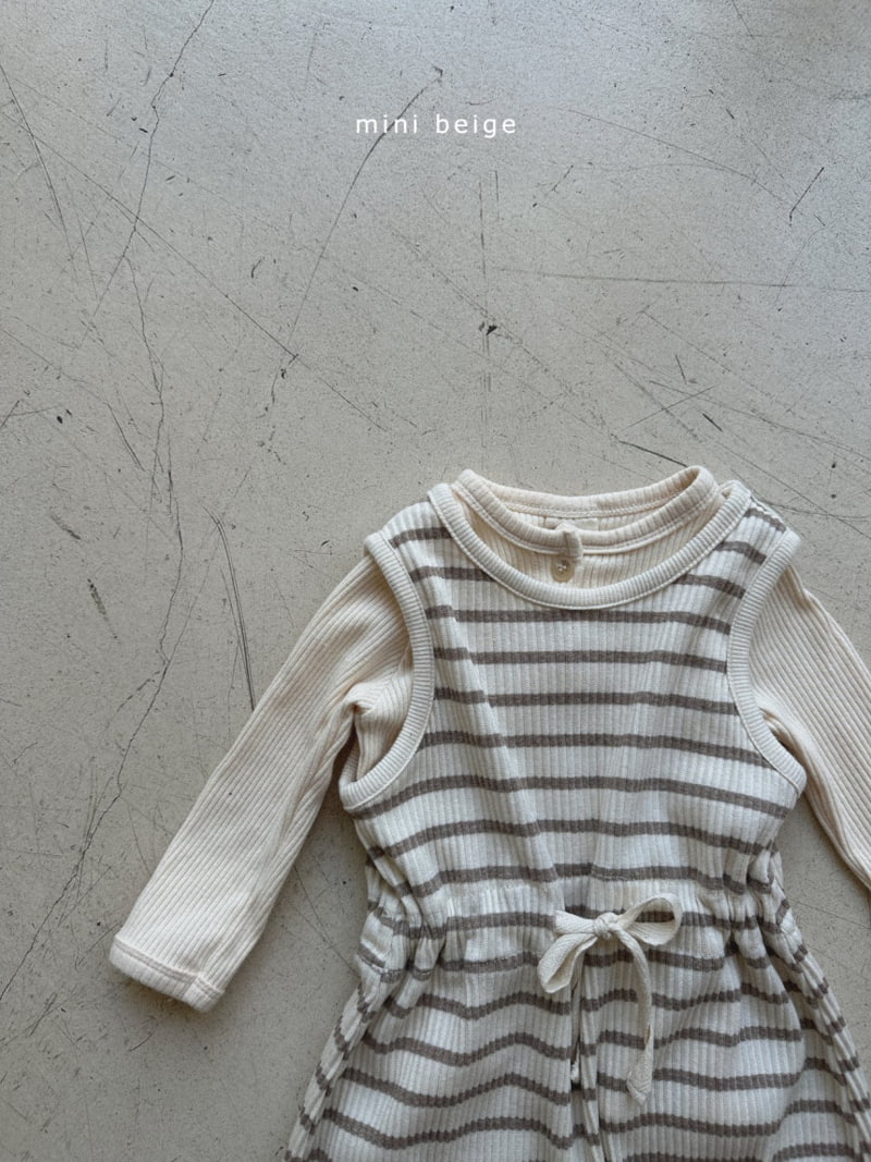 The Beige - Korean Baby Fashion - #babygirlfashion - String Long Pants Romper - 6