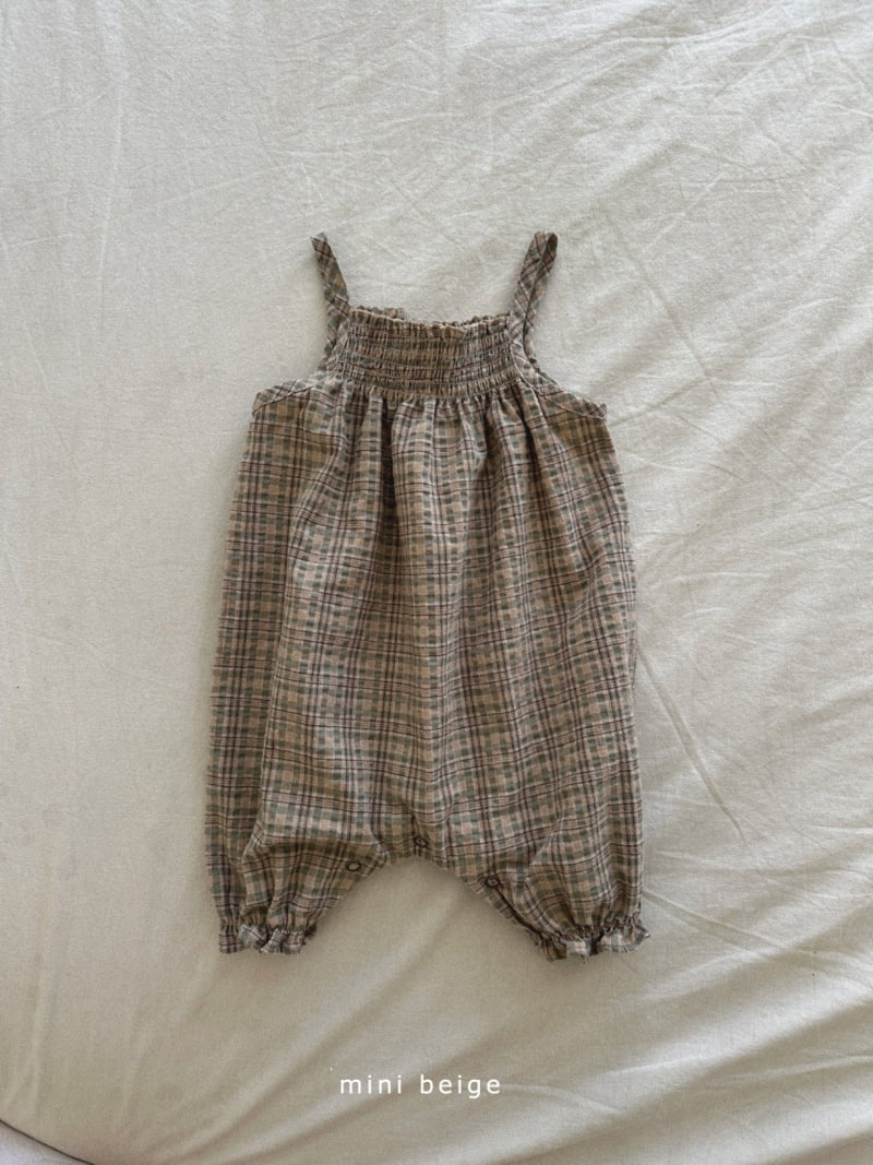 The Beige - Korean Baby Fashion - #babyfever - Smocked Check Bodysuit - 4