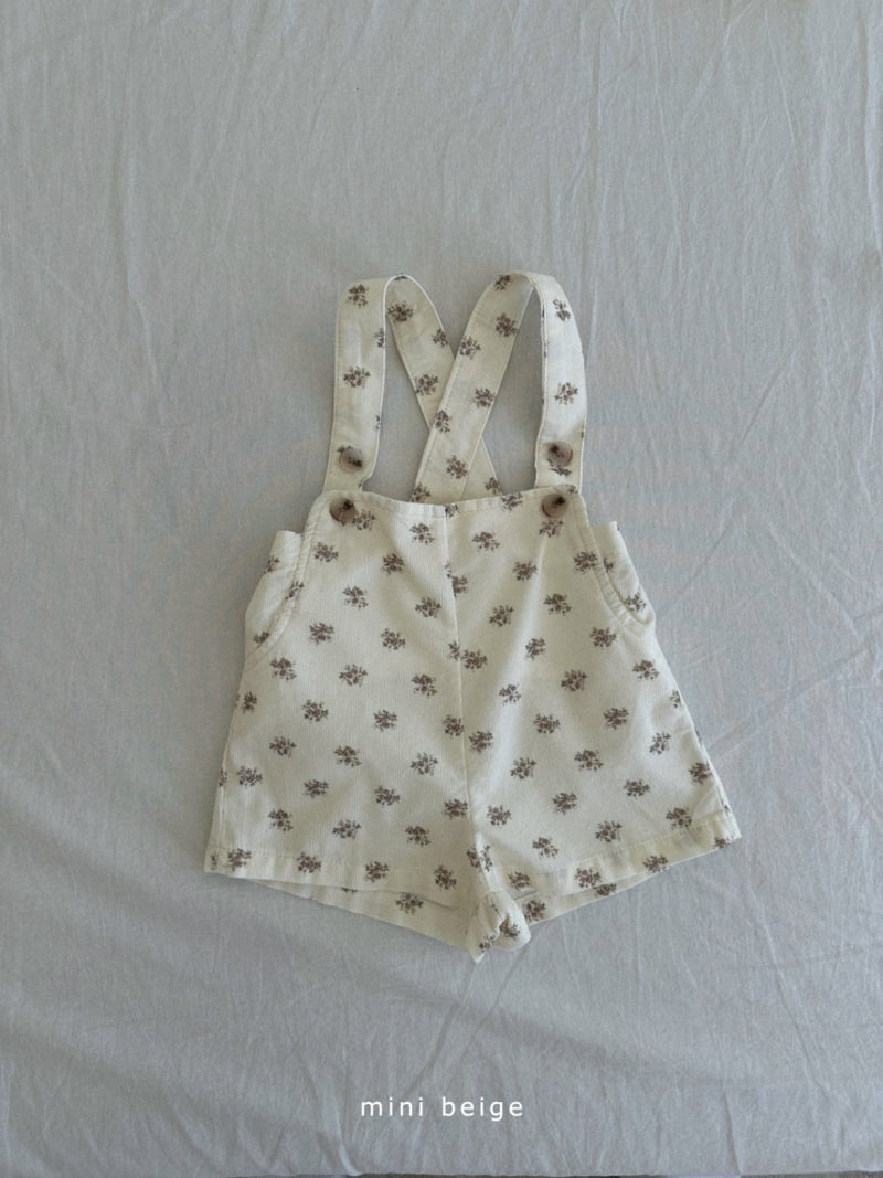 The Beige - Korean Baby Fashion - #babygirlfashion - Flower Suspender Shorts - 4