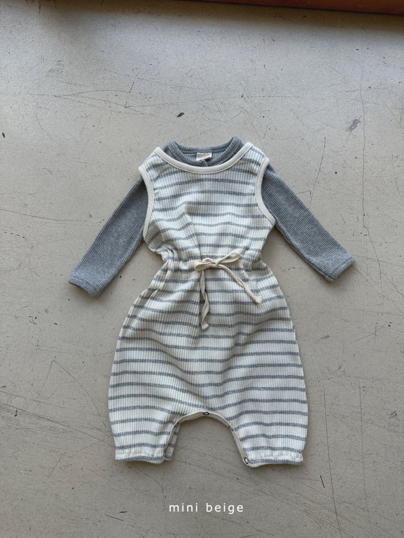 The Beige - Korean Baby Fashion - #babylifestyle - String Long Pants Romper - 7