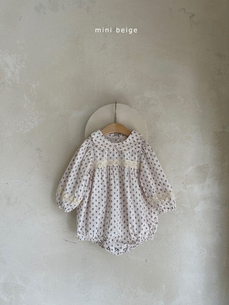 The Beige - Korean Baby Fashion - #babygirlfashion - Lace Flower Bodysuit - 4