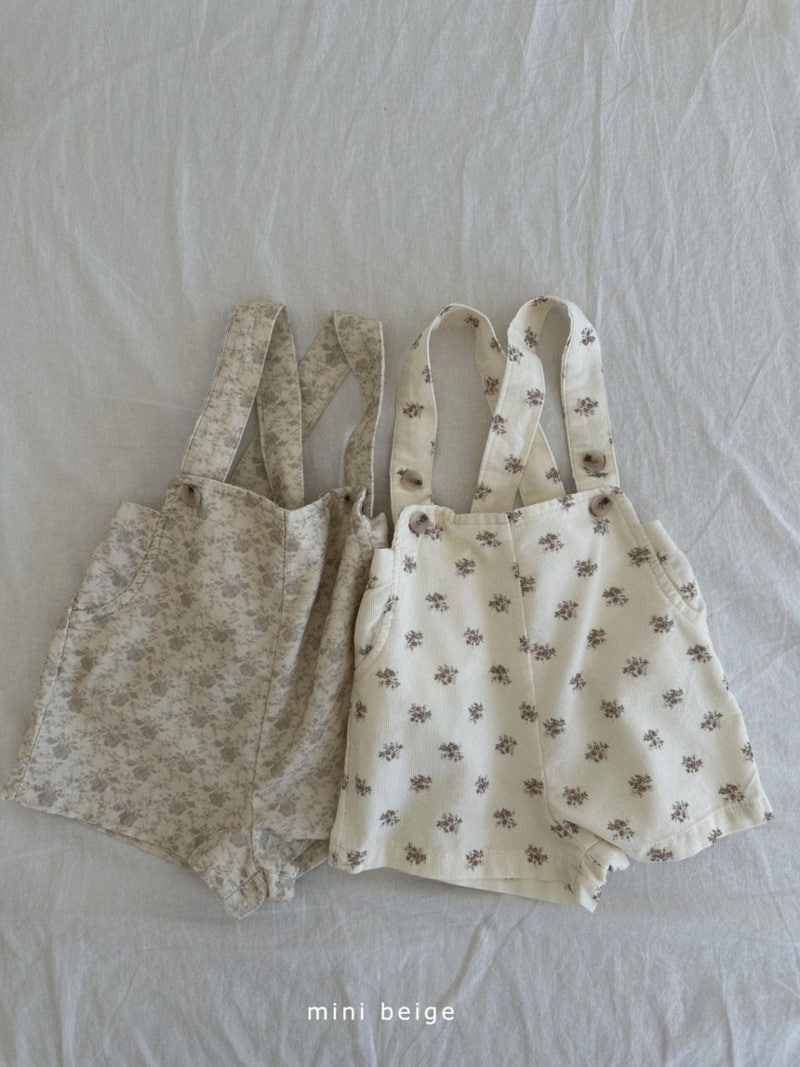 The Beige - Korean Baby Fashion - #babyoninstagram - Flower Suspender Shorts - 5