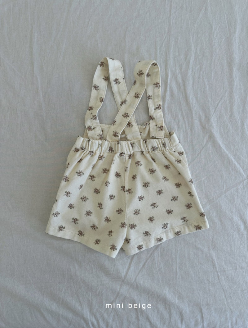 The Beige - Korean Baby Fashion - #babyootd - Flower Suspender Shorts - 6