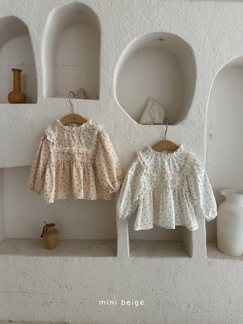 The Beige - Korean Baby Fashion - #babyootd - Double Lace Blouse