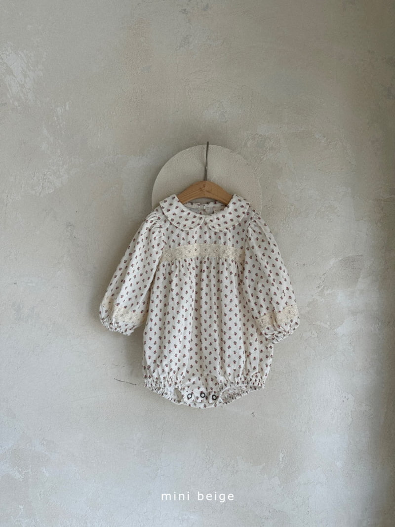 The Beige - Korean Baby Fashion - #babyootd - Lace Flower Bodysuit - 6