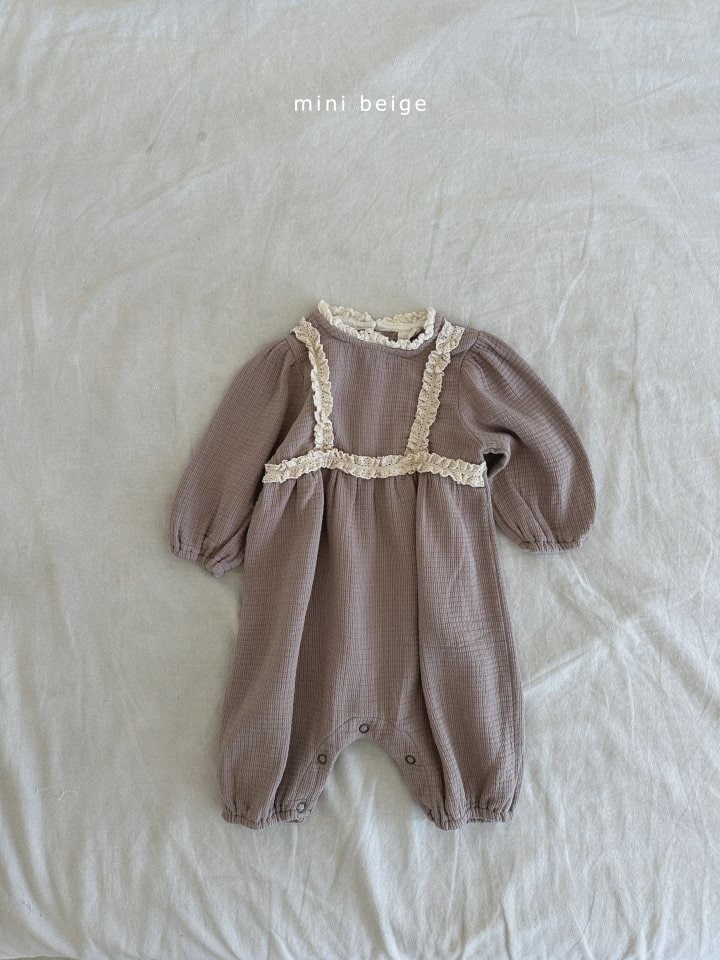 The Beige - Korean Baby Fashion - #babyootd - Fall Lace Long Bodysuit - 3