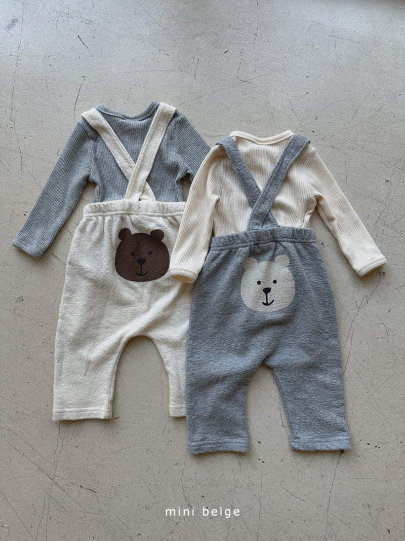 The Beige - Korean Baby Fashion - #babyoutfit - Bear Suspender Pants - 11