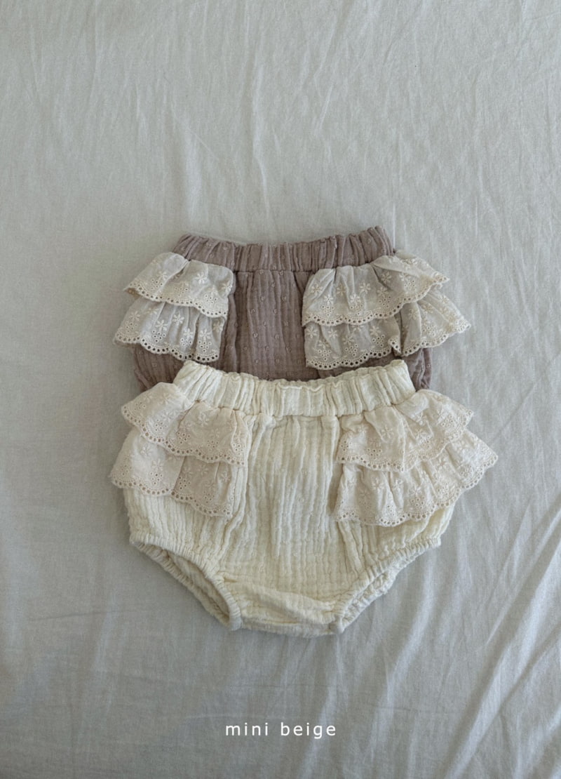 The Beige - Korean Baby Fashion - #babyoutfit - Slit Lace Bloomer