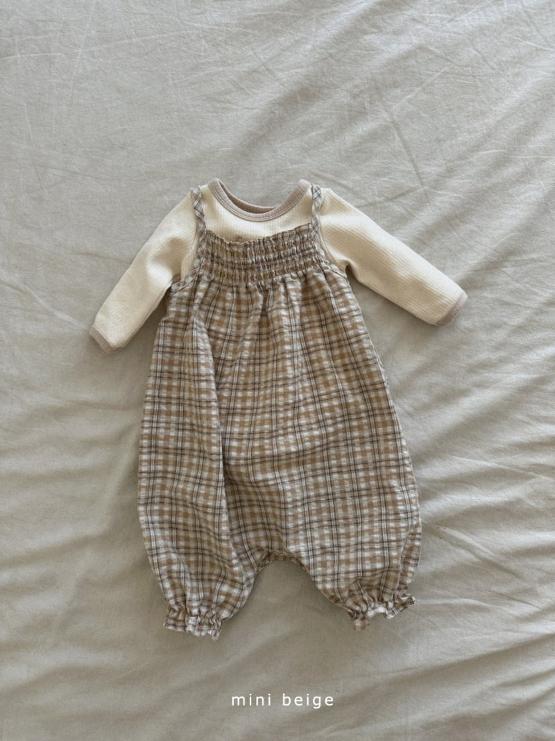 The Beige - Korean Baby Fashion - #babyoutfit - Smocked Check Bodysuit - 9