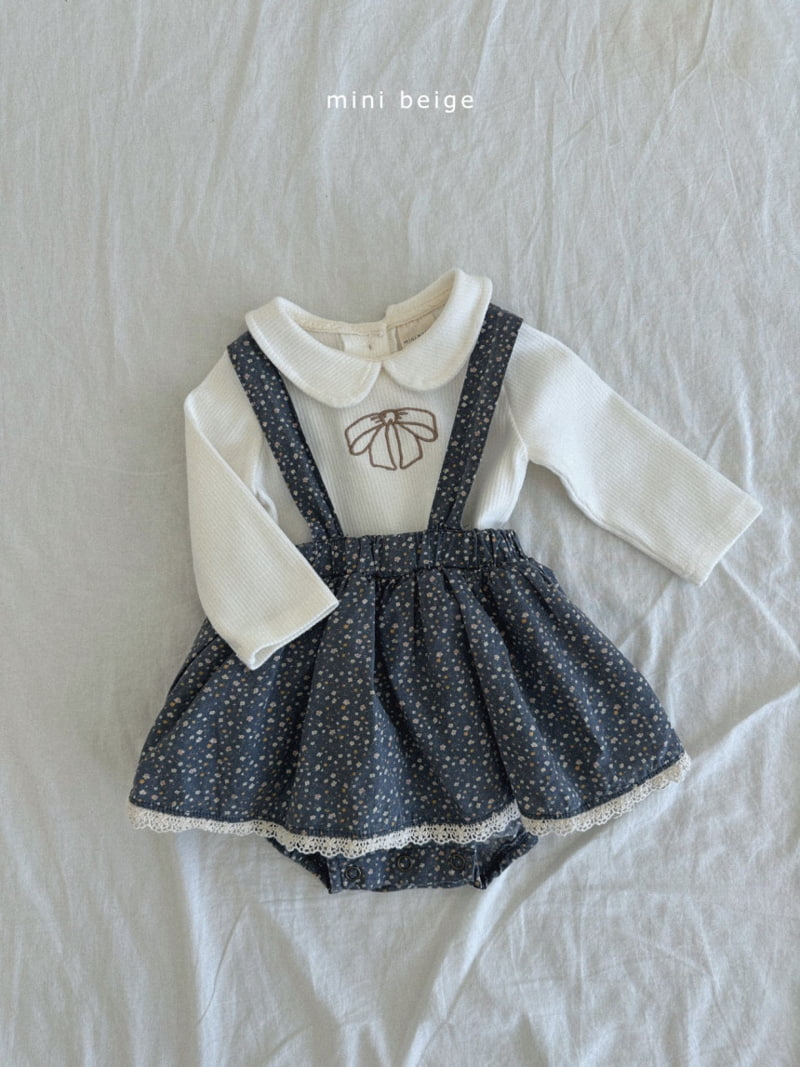 The Beige - Korean Baby Fashion - #babywear - Small Flower Suspender Bloomer - 8