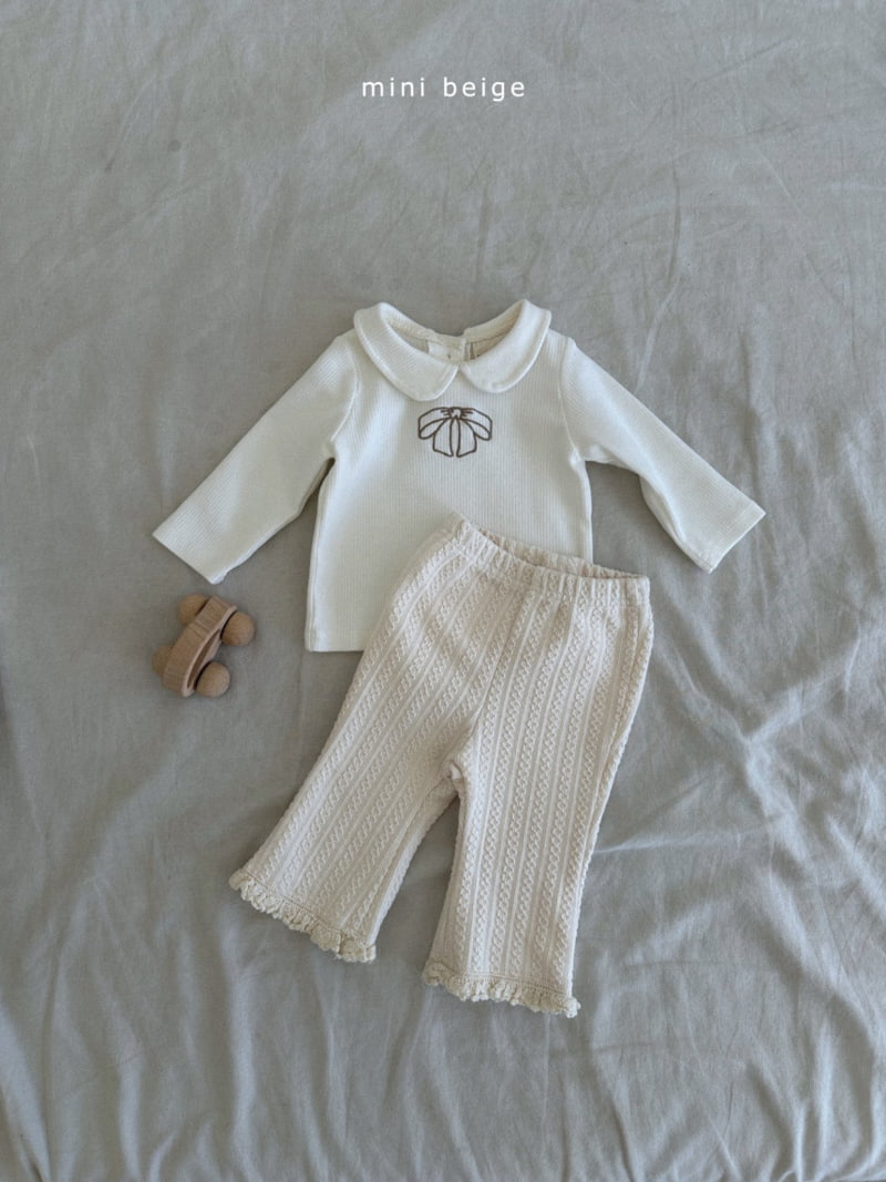 The Beige - Korean Baby Fashion - #babywear - Ribbon Rib Collar Tee - 6