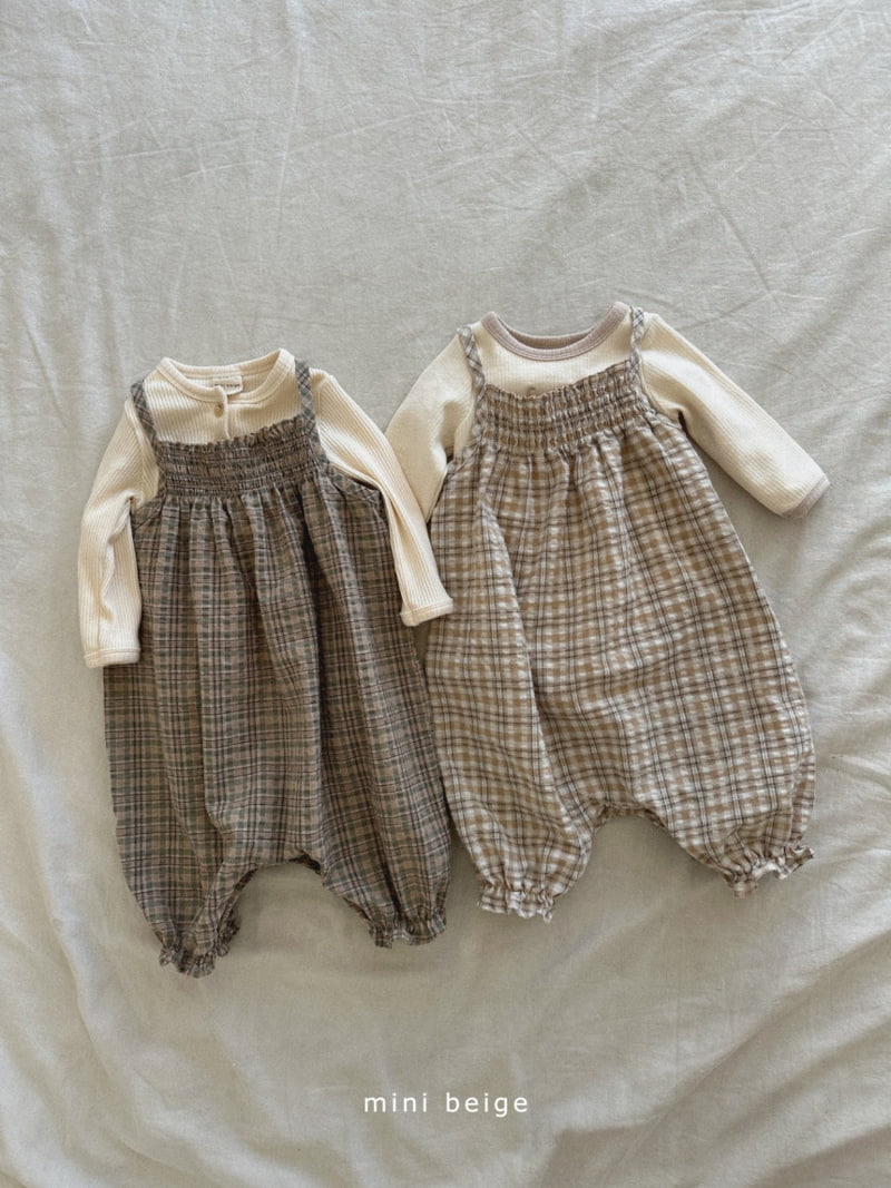 The Beige - Korean Baby Fashion - #babywear - Smocked Check Bodysuit - 10