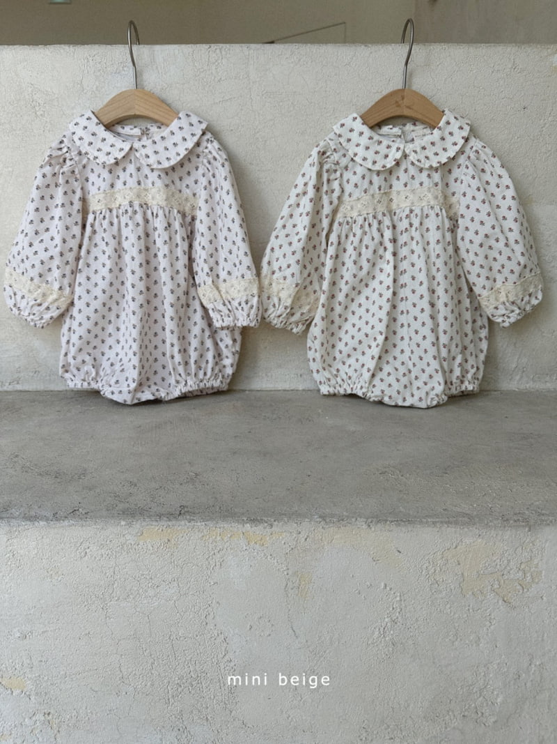 The Beige - Korean Baby Fashion - #babywear - Lace Flower Bodysuit - 9