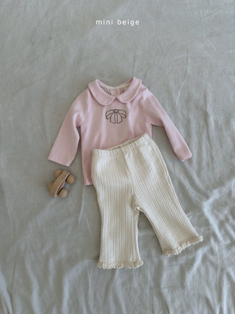 The Beige - Korean Baby Fashion - #onlinebabyboutique - Ribbon Rib Collar Tee - 7