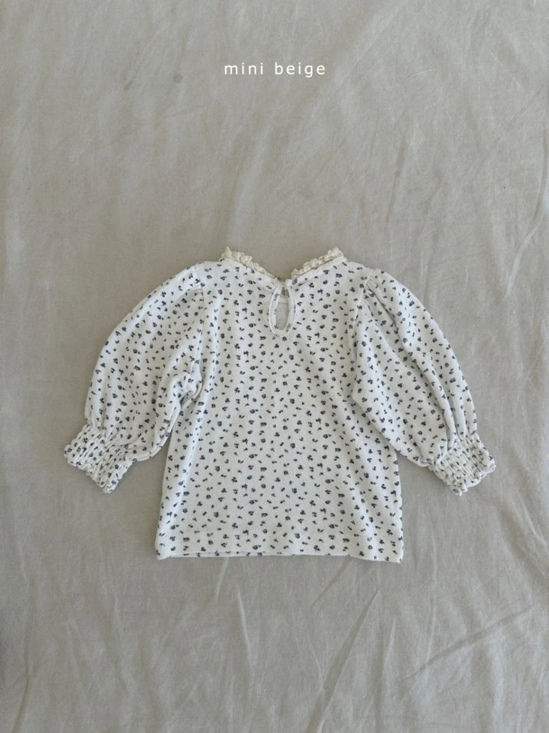 The Beige - Korean Baby Fashion - #onlinebabyboutique - Sleeve Smocked Tee - 6