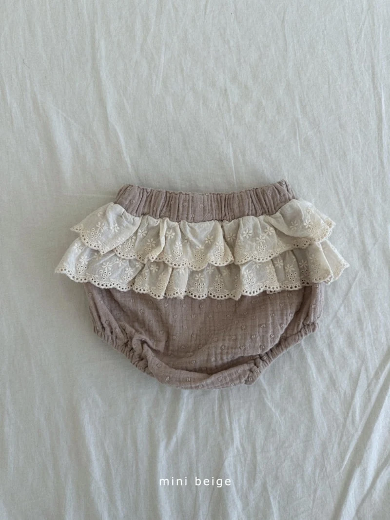 The Beige - Korean Baby Fashion - #onlinebabyboutique - Slit Lace Bloomer - 3