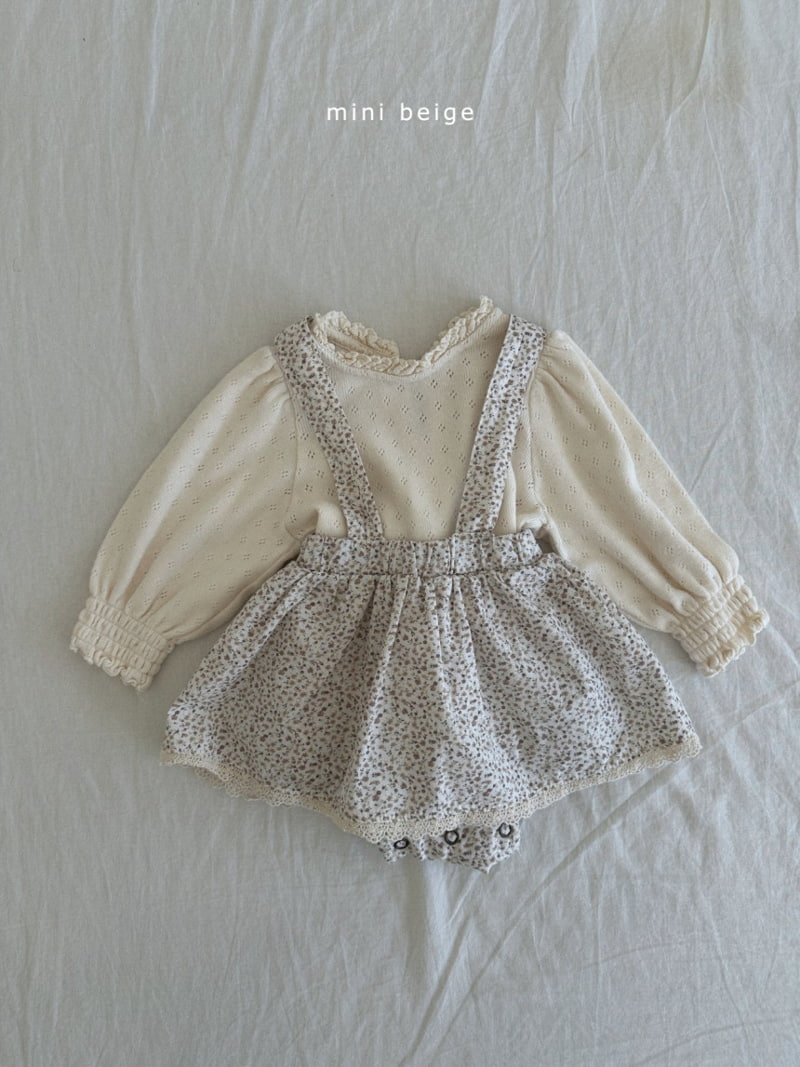 The Beige - Korean Baby Fashion - #onlinebabyshop - Small Flower Suspender Bloomer - 10