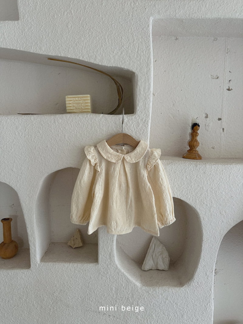 The Beige - Korean Baby Fashion - #onlinebabyshop - Collar Pintuck Blouse