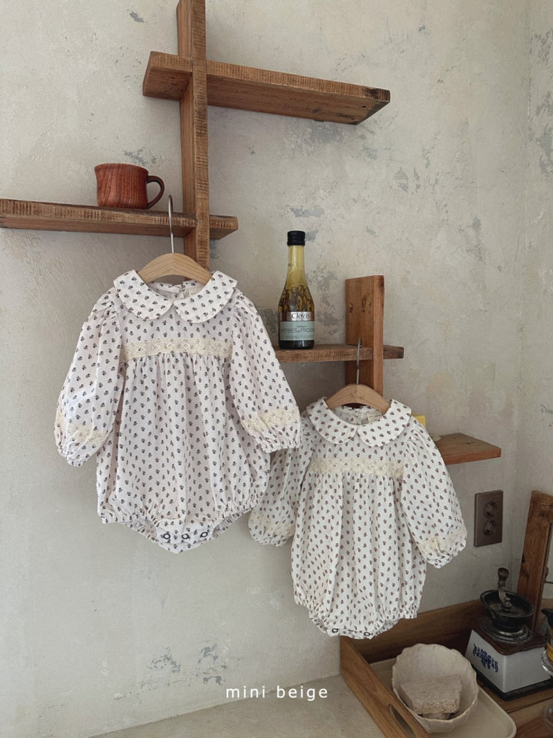 The Beige - Korean Baby Fashion - #onlinebabyshop - Lace Flower Bodysuit - 11