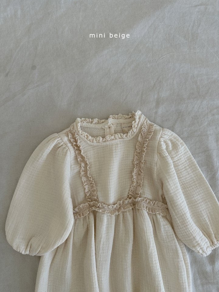 The Beige - Korean Baby Fashion - #onlinebabyshop - Fall Lace Long Bodysuit - 8