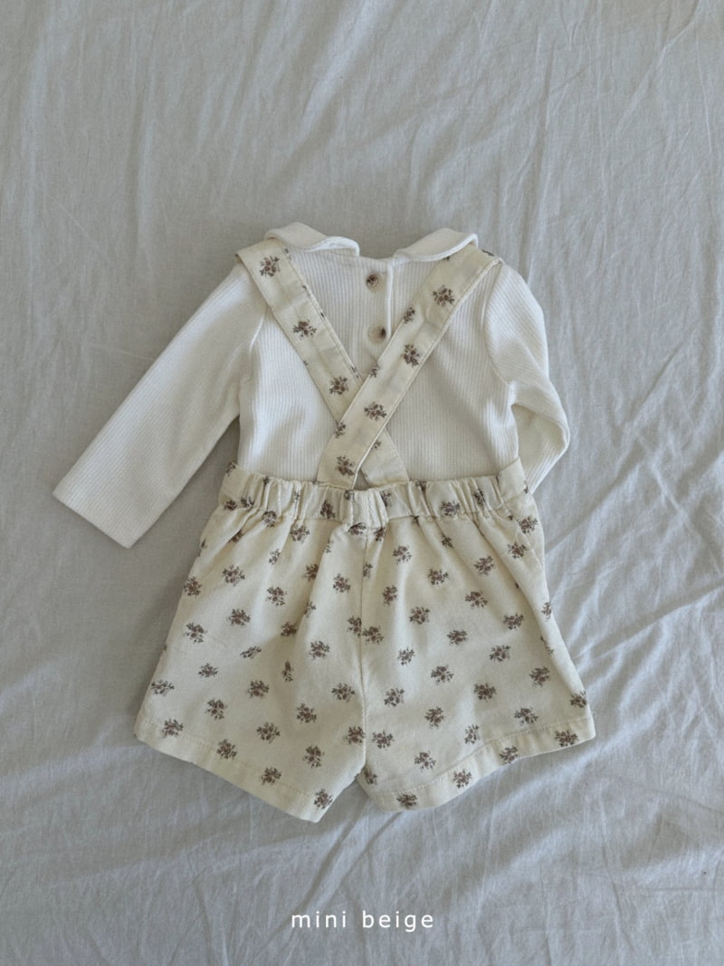 The Beige - Korean Baby Fashion - #smilingbaby - Flower Suspender Shorts - 12