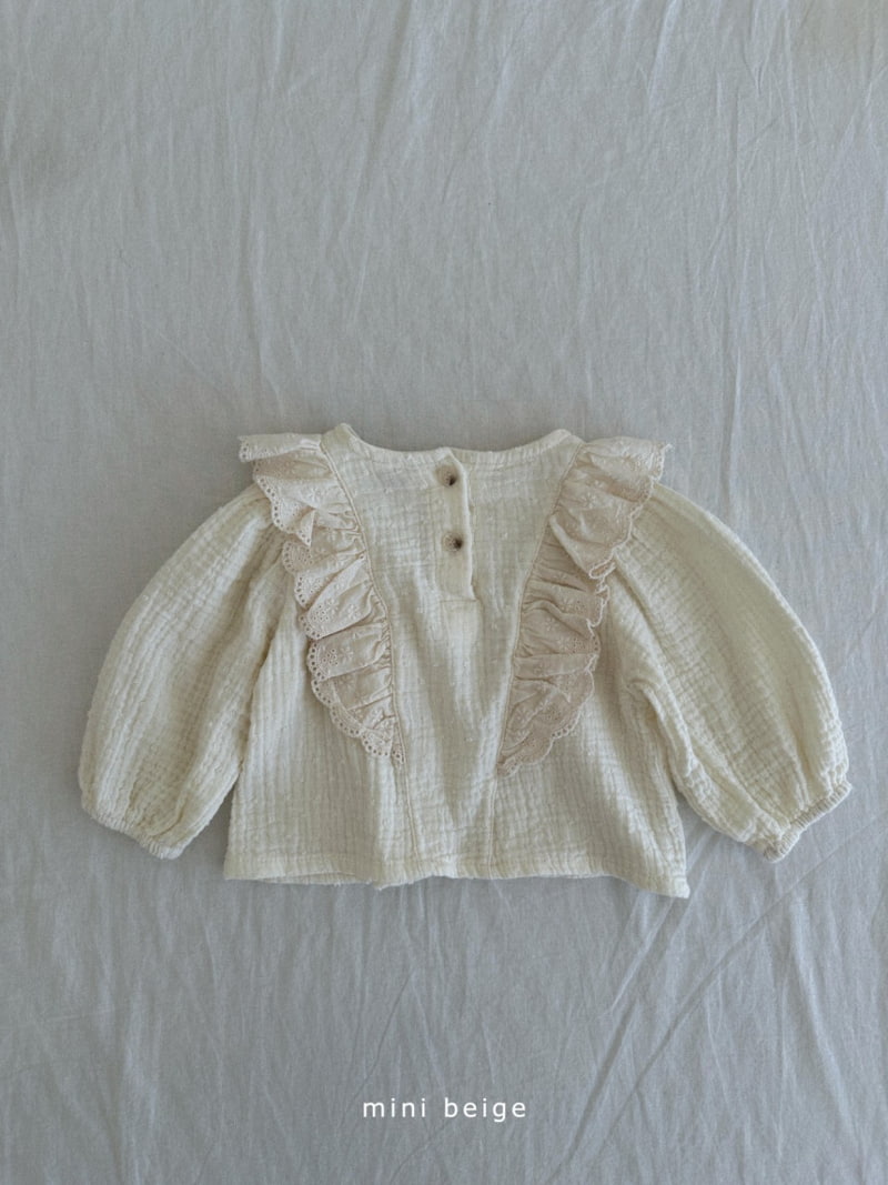 The Beige - Korean Baby Fashion - #onlinebabyshop - Slit Frill Blouse - 4