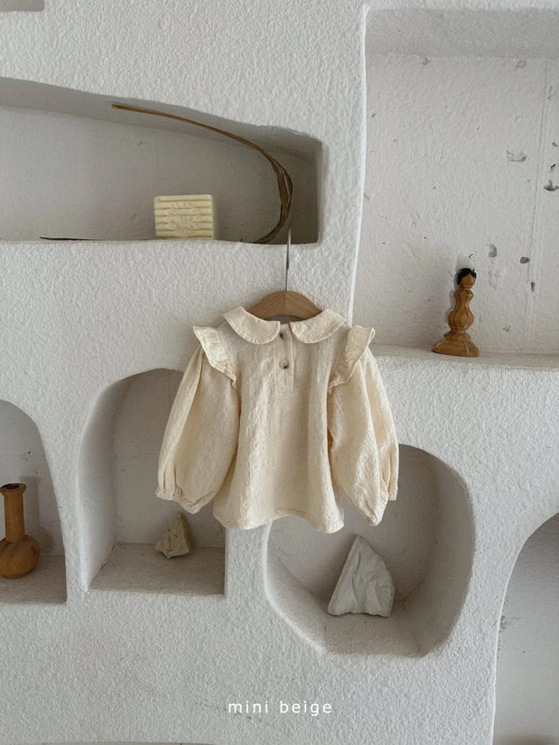 The Beige - Korean Baby Fashion - #smilingbaby - Collar Pintuck Blouse - 2