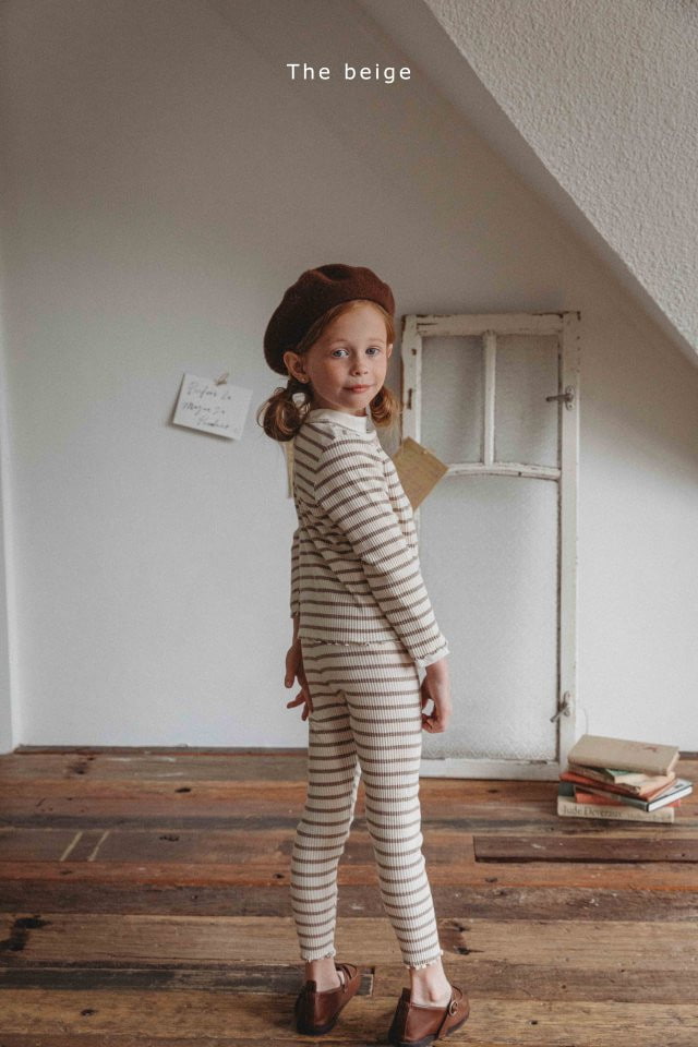 The Beige - Korean Children Fashion - #Kfashion4kids - Stripe Leggings - 2