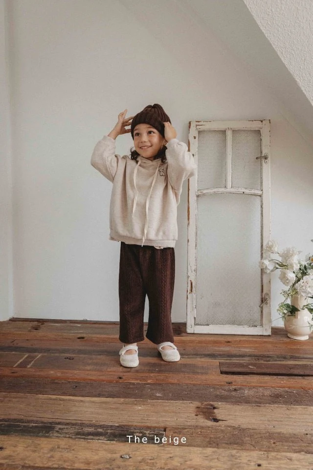 The Beige - Korean Children Fashion - #childofig - Bear Embroidery Hoodie - 5