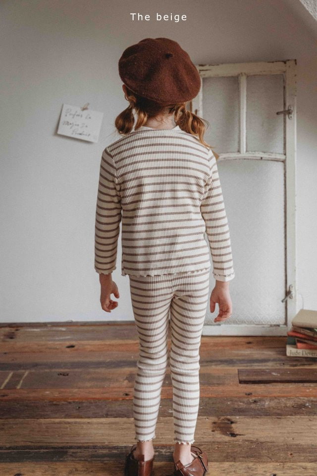 The Beige - Korean Children Fashion - #childofig - Stripe Leggings - 8