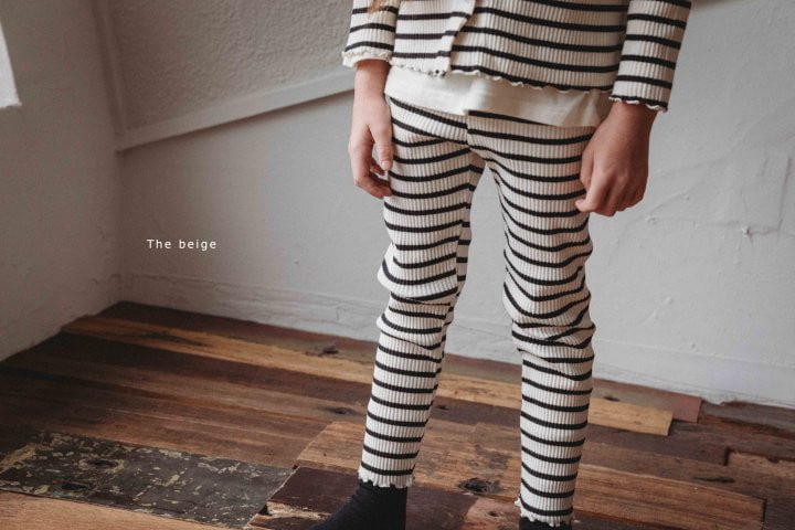 The Beige - Korean Children Fashion - #kidzfashiontrend - Stripe Leggings