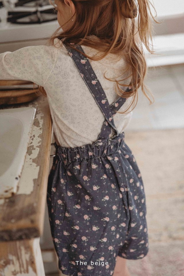 The Beige - Korean Children Fashion - #kidzfashiontrend - Floral Suspender Pants