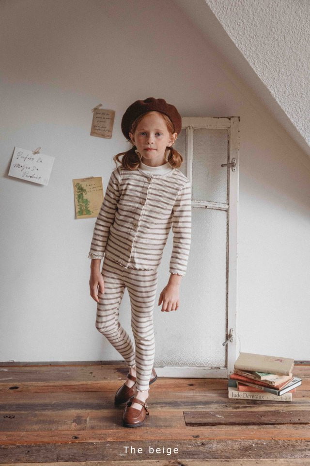 The Beige - Korean Children Fashion - #littlefashionista - Stripe Leggings - 4