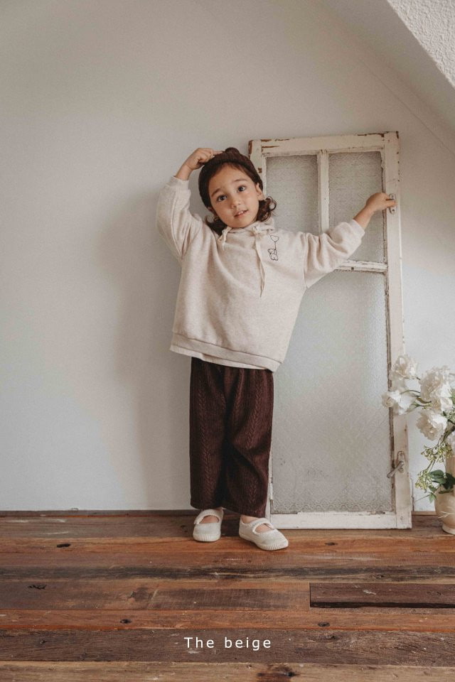 The Beige - Korean Children Fashion - #prettylittlegirls - Bear Embroidery Hoodie