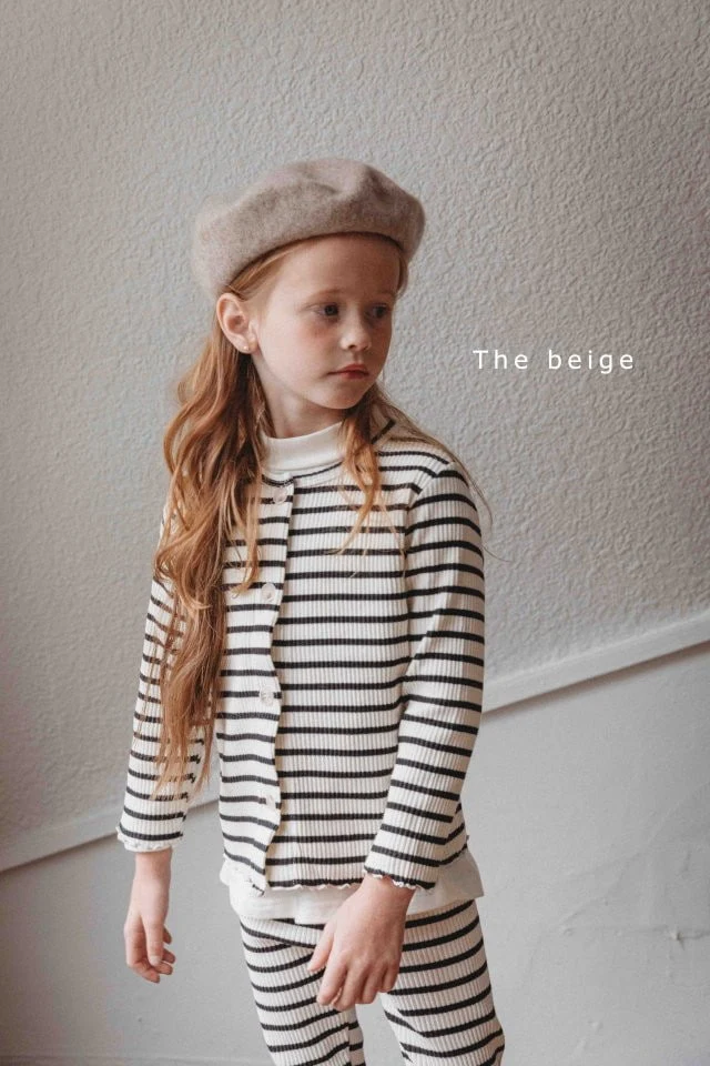 The Beige - Korean Children Fashion - #stylishchildhood - Stripe Slim Cardigan