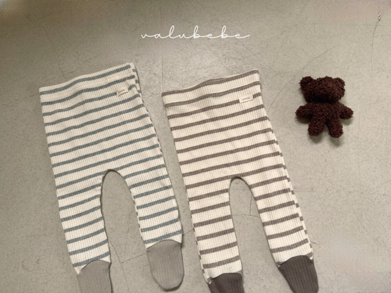 Valu Bebe - Korean Baby Fashion - #babyboutique - Bebe Stripe Foot Leggings - 7