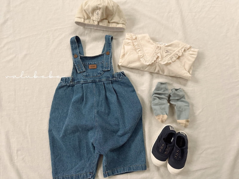 Valu Bebe - Korean Baby Fashion - #babyboutique - Pumpkin Denim Suspender Pants - 6